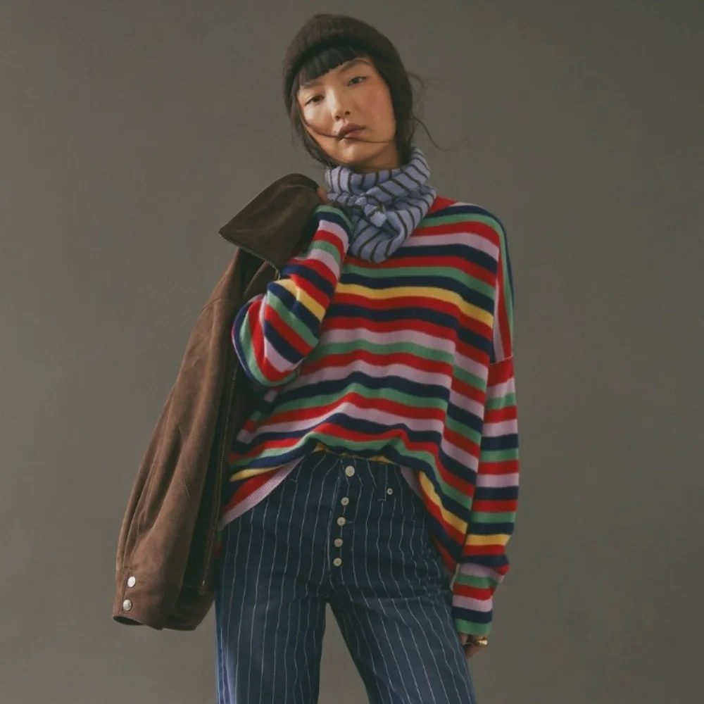 NWT Free People Tomorrow Stripe Cashmere Sweater, XS - Picture 3 of 4